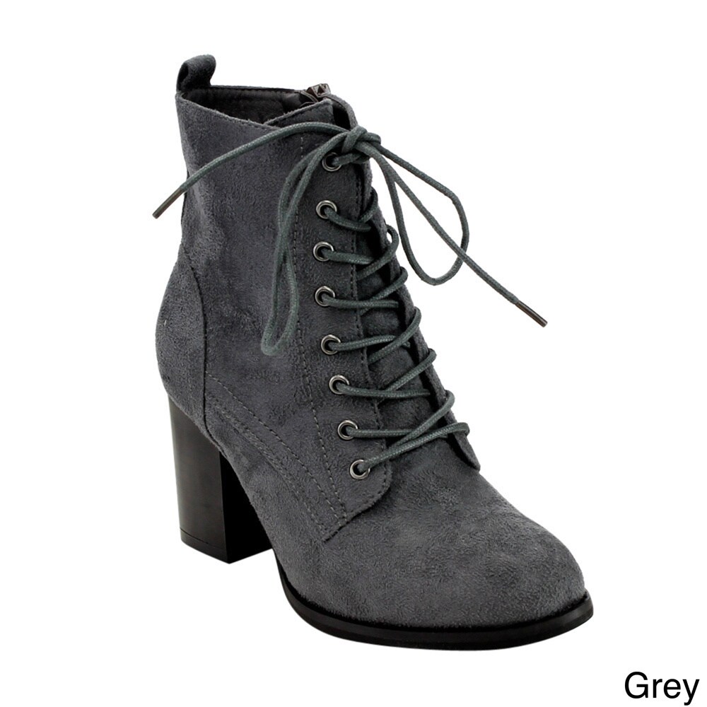 grey lace up ankle boots womens