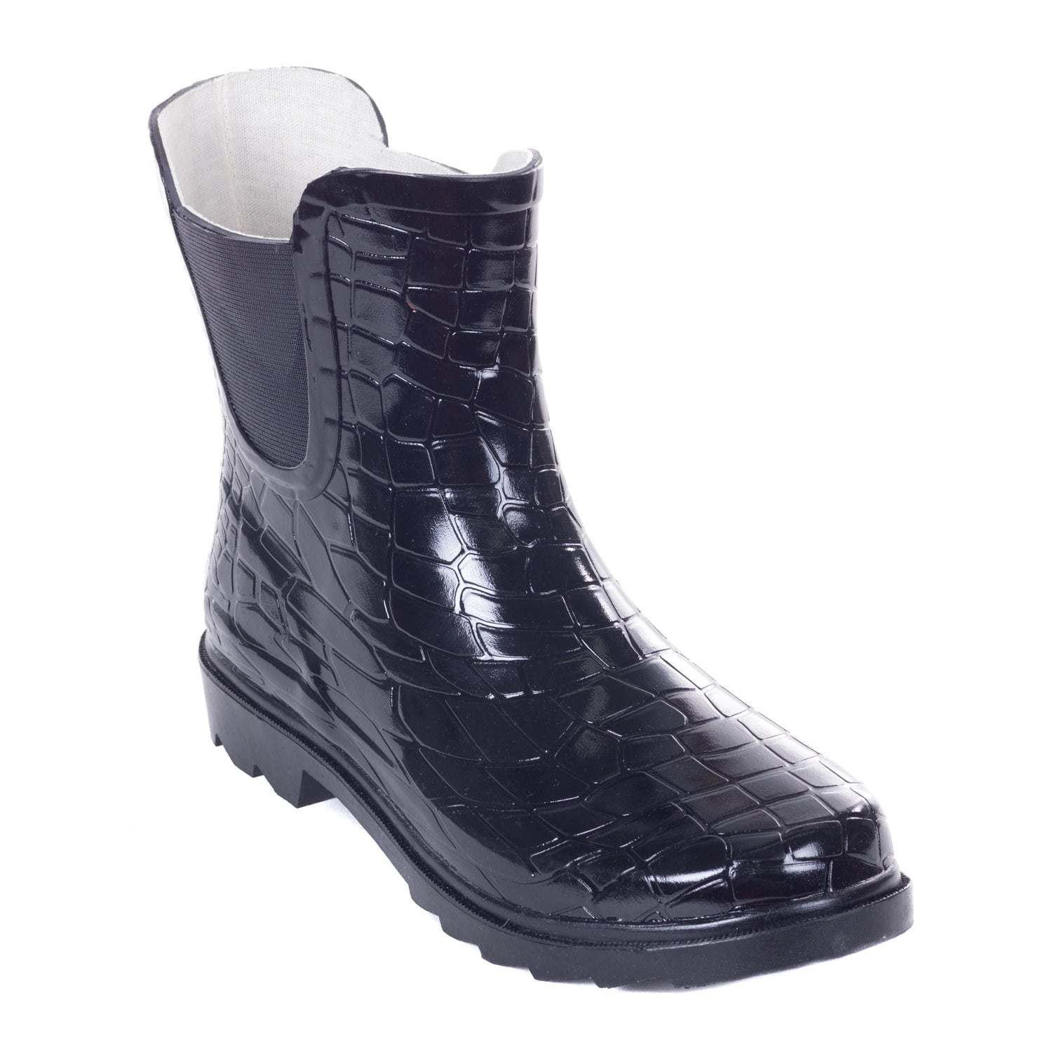black ankle rainboots