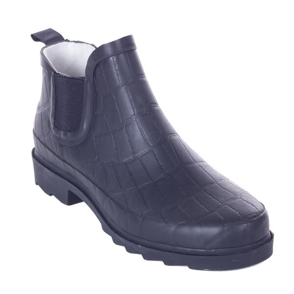 black rubber chelsea boots