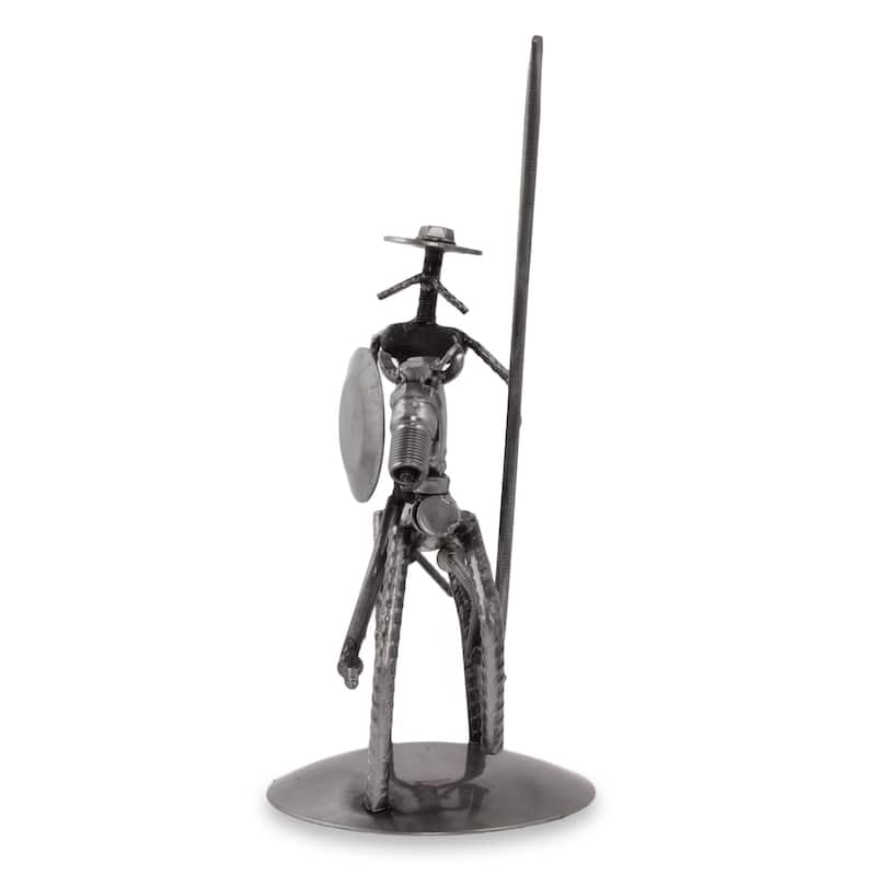 Handmade Recycled Auto Parts 'Eco Friendly Quixote' Sculpture (Mexico)