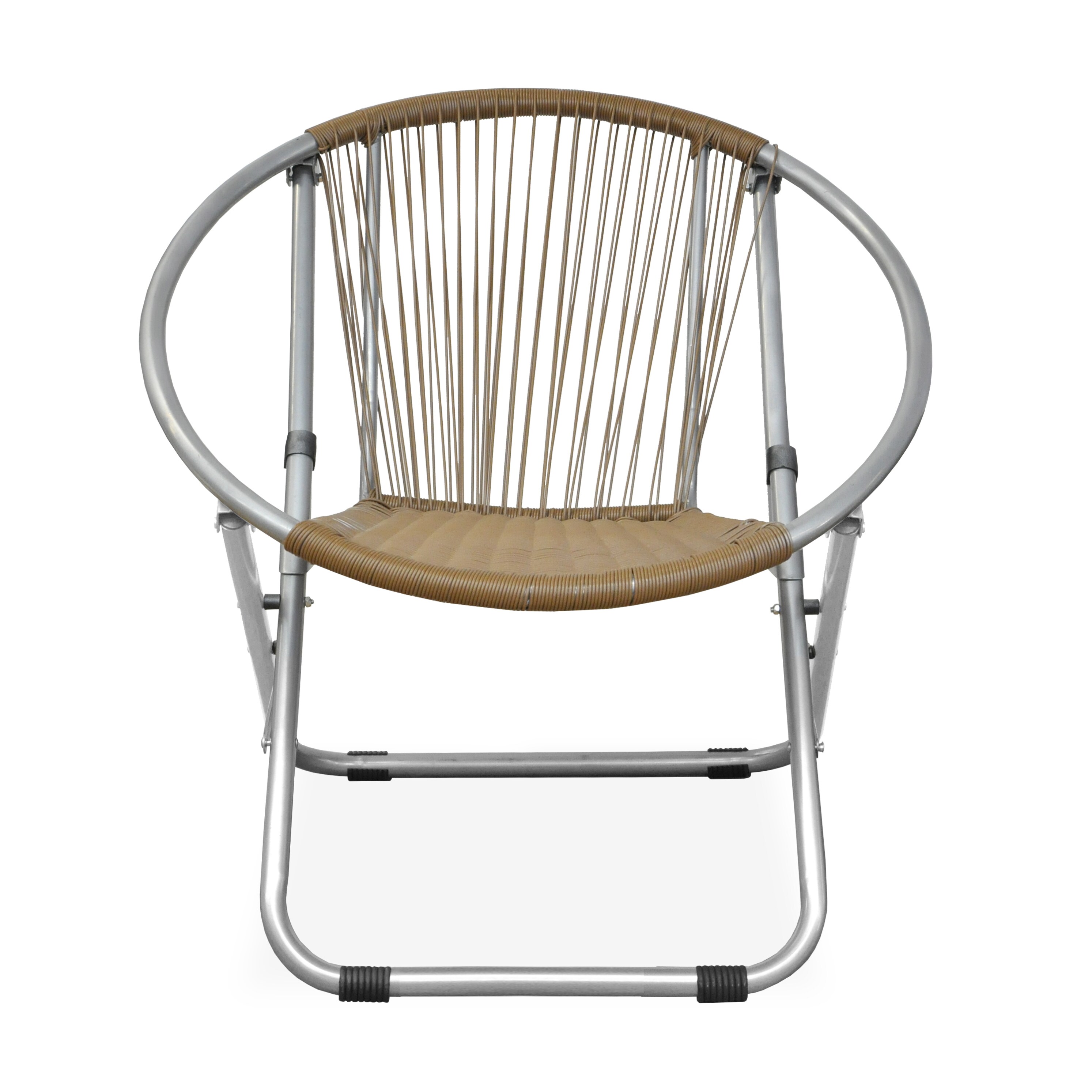 Shop Garden Place Brown Wicker Web Saucer Chair Free Shipping