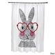 What's Up Bunny. Holiday Animal Print Shower Curtain - Red