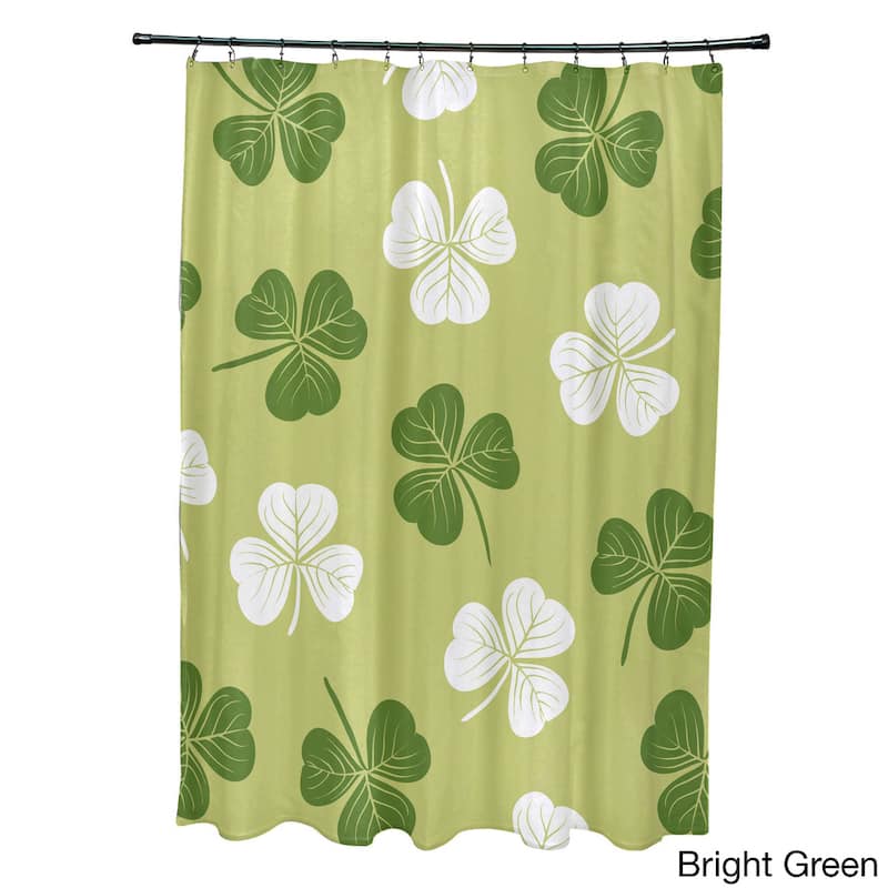 Lucky Holiday Floral Print Shower Curtain - Light Green