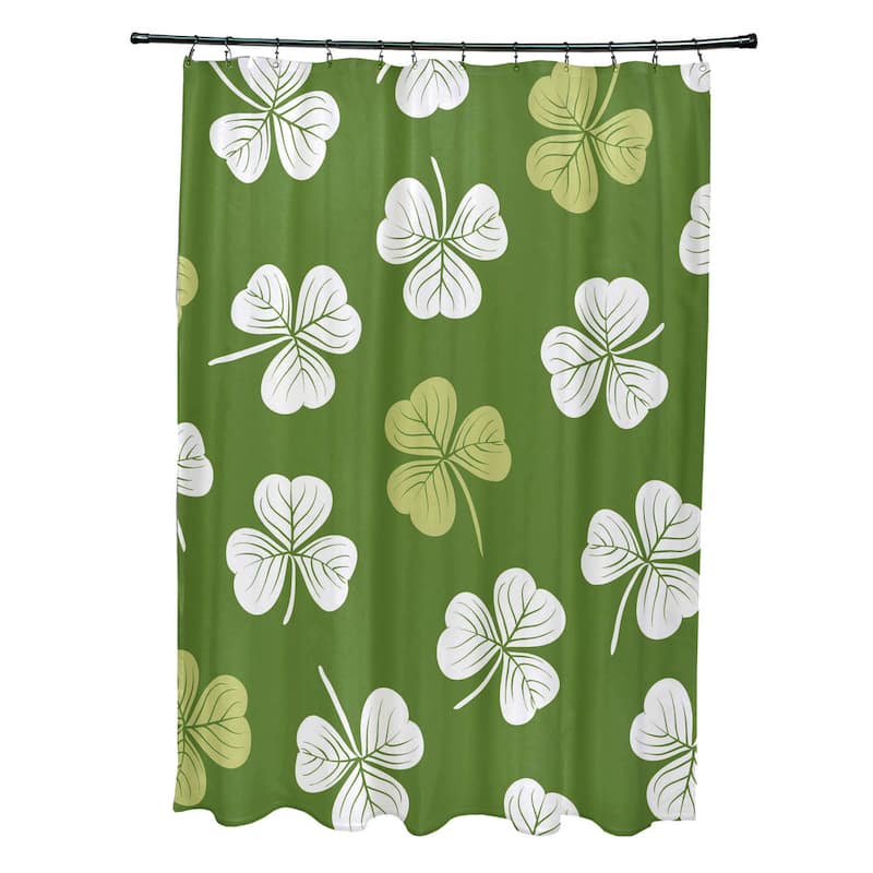 Lucky Holiday Floral Print Shower Curtain