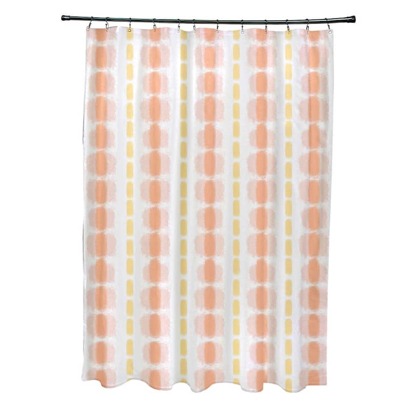 Watercolor Stripe Stripe Print Shower Curtain - Yellow