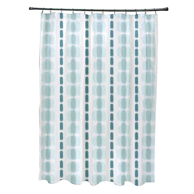 Watercolor Stripe Stripe Print Shower Curtain - Teal