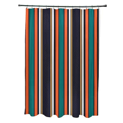 Multi-Stripe Stripe Print Shower Curtain