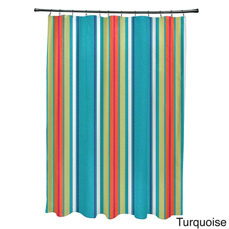 Multi-Stripe Stripe Print Shower Curtain - Green