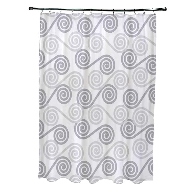 Rip Curl Geometric Print Shower Curtain - Grey