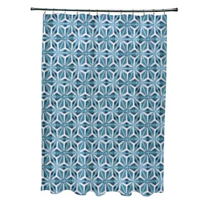 Water Mosaic Geometric Print Shower Curtain