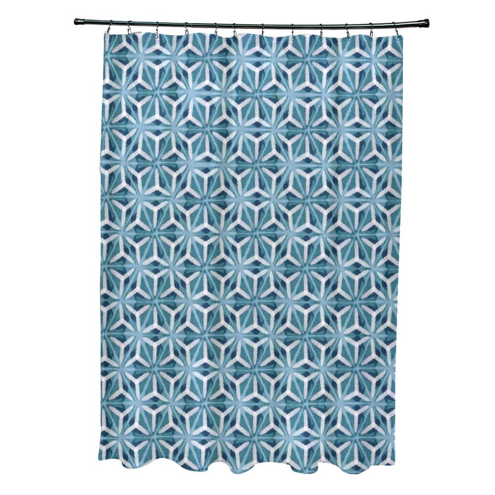 Water Mosaic Geometric Print Shower Curtain