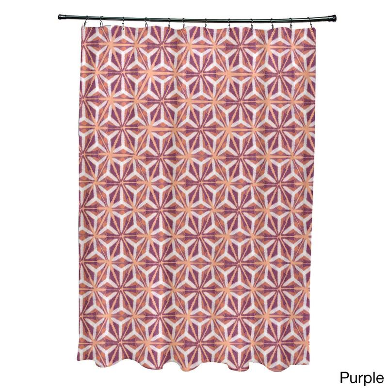Water Mosaic Geometric Print Shower Curtain - Coral