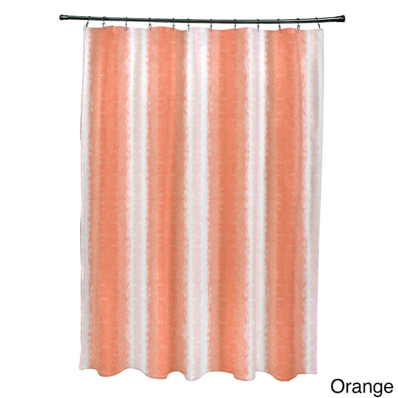Sea Lines Stripe Print Shower Curtain - Orange