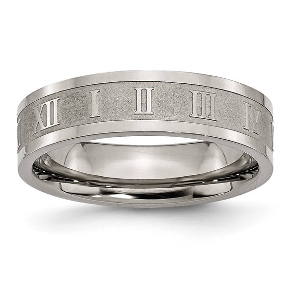Titanium Square 6mm Satin Wedding Band Titanium Square 6mm Satin Wedding Band