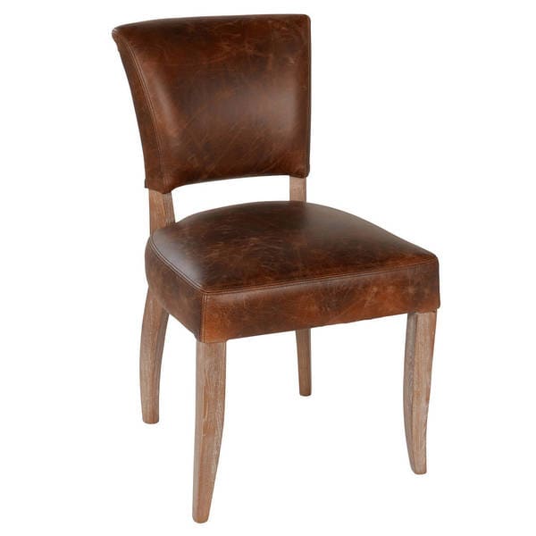 Shop Ashley Dining Chair, Vintage Brown Leather - Free Shipping Today ...