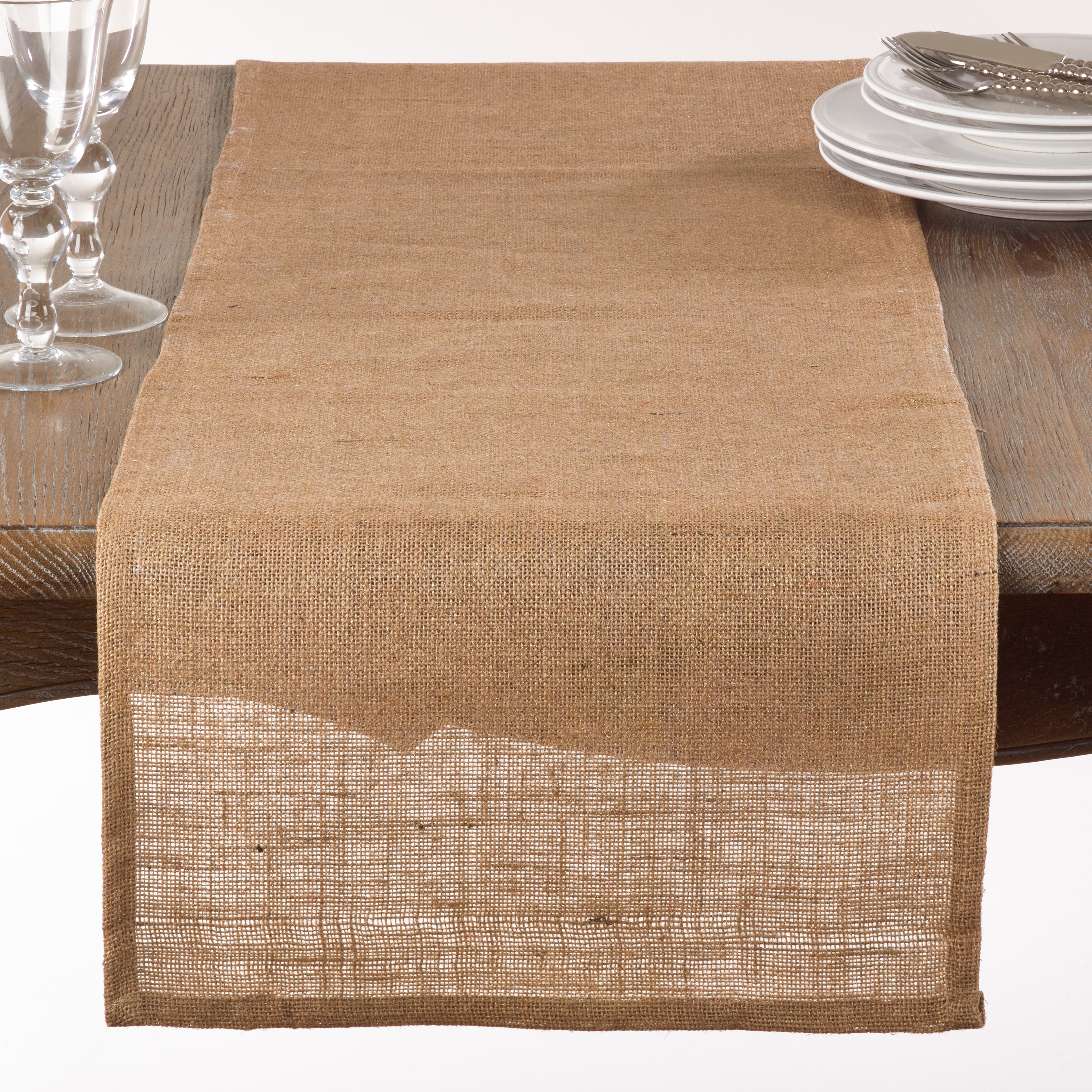 brown table runner and placemats