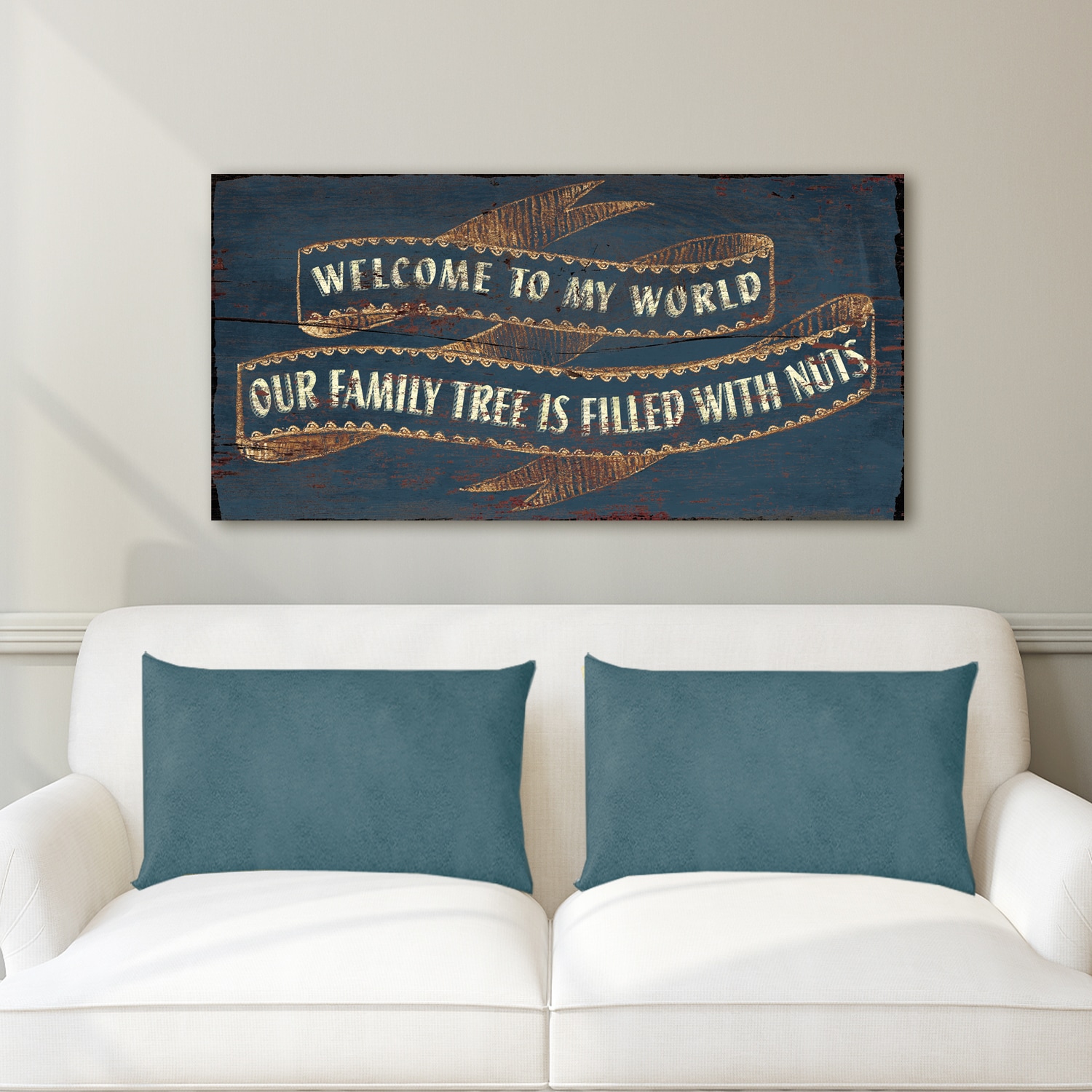Shop Portfolio Canvas Decor Ihd Studio Welcome To My World 3 Vintage Sign Portfolio Stretched And Wrapped Canvas Wall Art Overstock 12915037