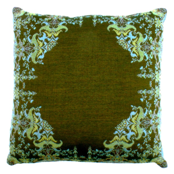Agra Teal Boiled Wool Throw Pillow