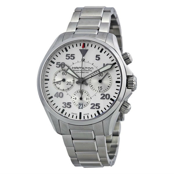 Hamilton Silvertone Stainless Steel Watch. Opens flyout.