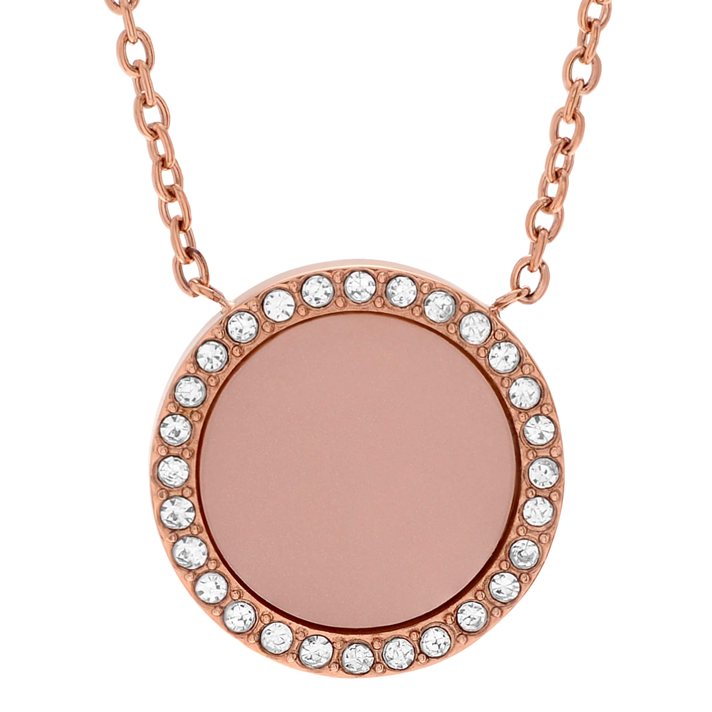 michael kors circle necklace rose gold