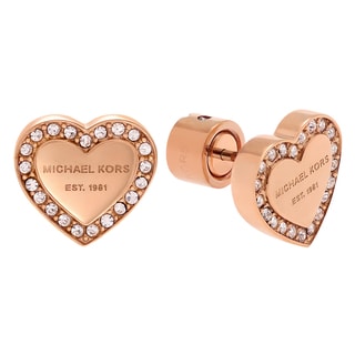 michael kors logo steel crystal earrings