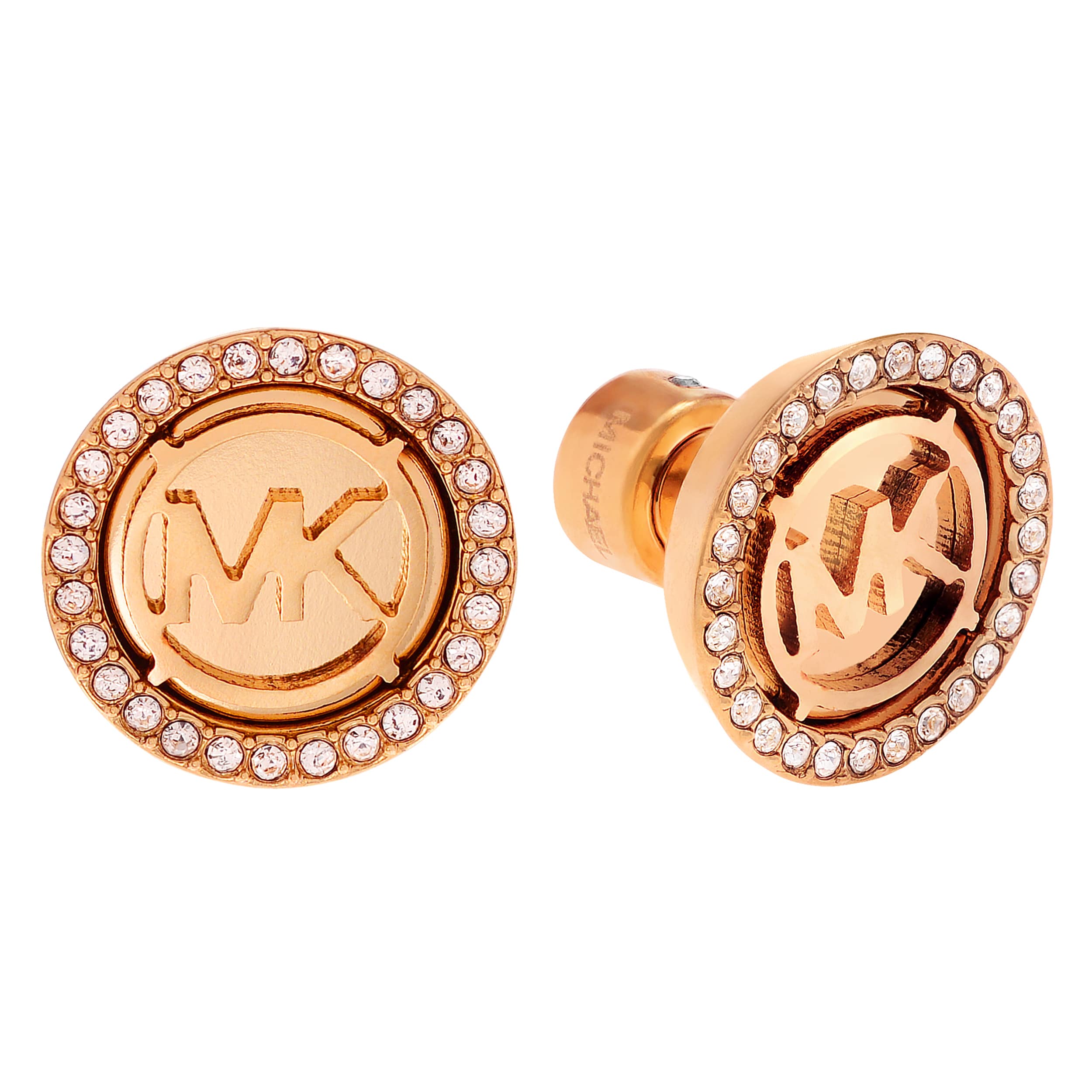 michael kors logo crystal stud earrings