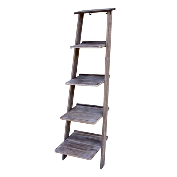Wood\/Metal Ladder Shelf  Free Shipping Today  Overstock.com  19670931