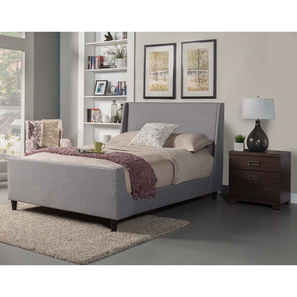 Alpine Furniture Amber Grey Wood Upholstered Panel Bed Alpine Furniture Amber Grey Wood Upholstered Panel Bed