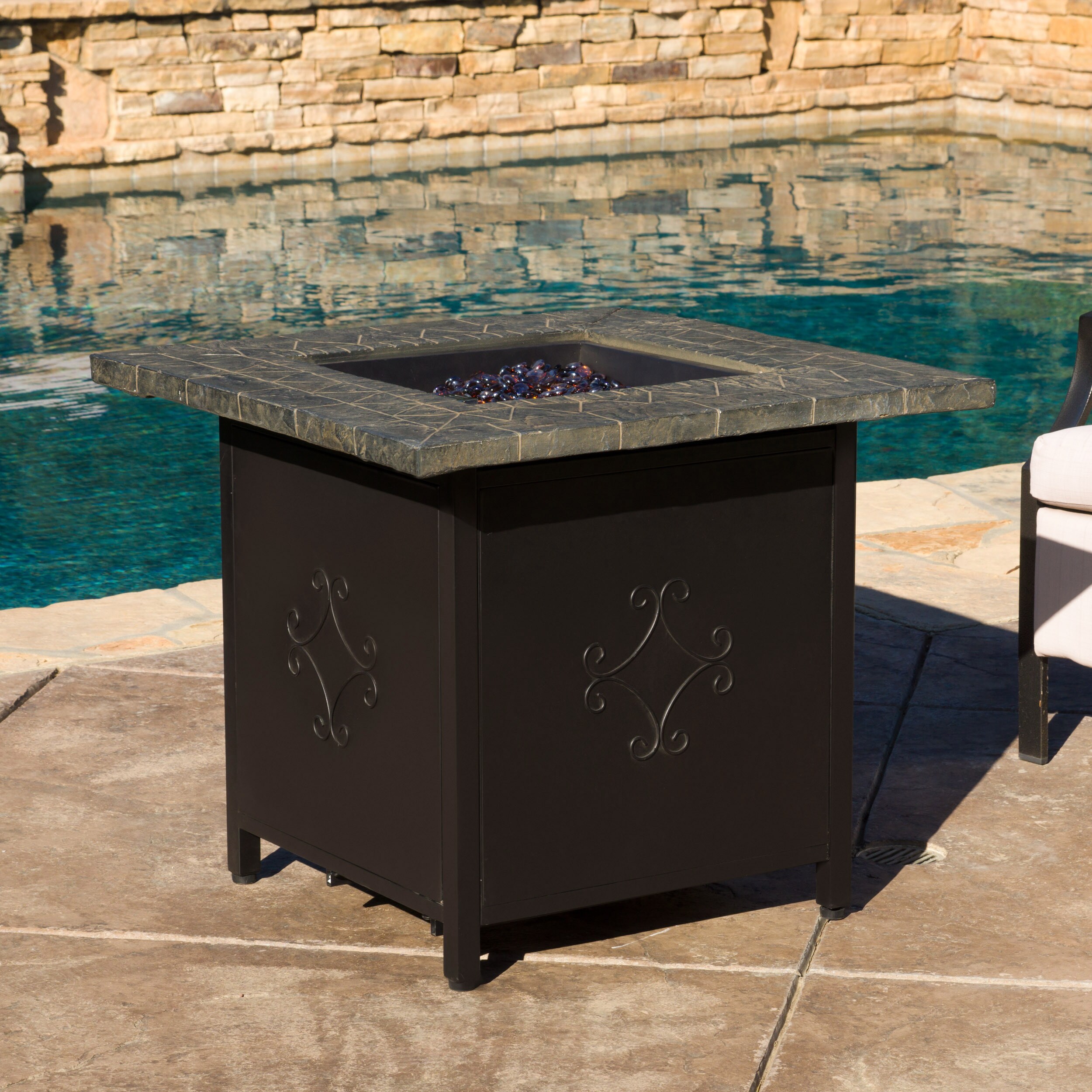 Shop Tiburon Outdoor 30 Inch Square Propane Fire Pit With Lava