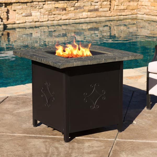 Shop Tiburon Outdoor 30 Inch Square Propane Fire Pit With Lava