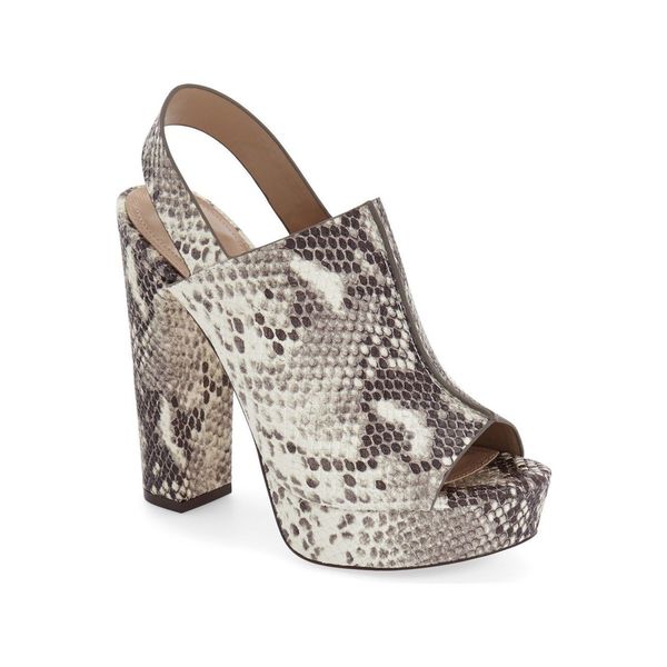 BCBG MAX AZRIA Dune Vanilla Nude High Platform Sling-Back Peep Toe Bootie Sandal