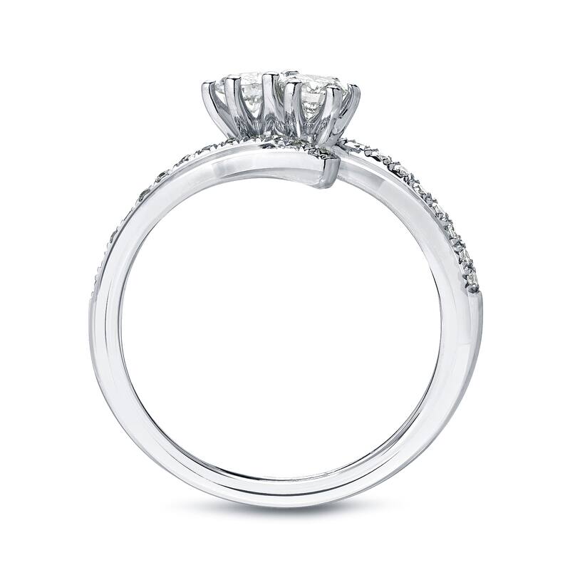 Auriya 14k Gold 3/4ct TDW Round 2-Stone Diamond Engagement Ring (J-K, I1-I2)