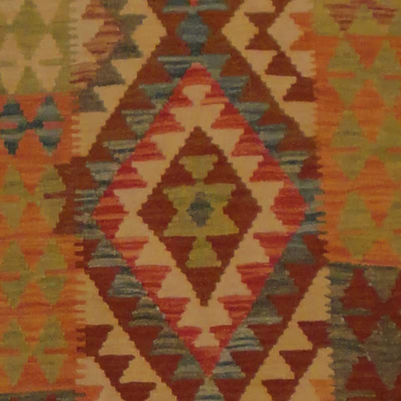 Handmade One-of-a-Kind Vegetable Dye Wool Mimana Kilim Runner (Afghanistan) - 2'7 x 9'9