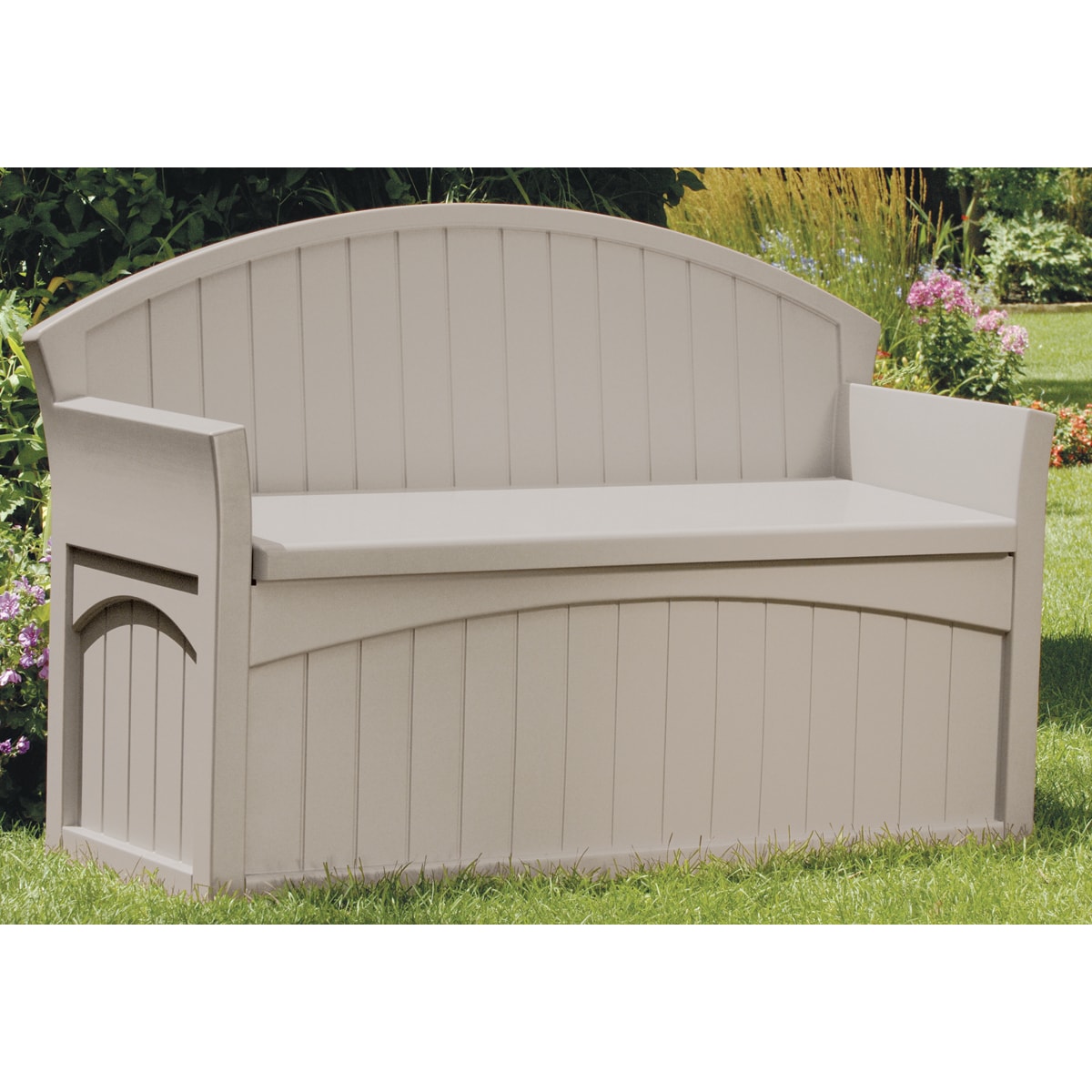 Suncast Patio Bench with Underseat Storage Beige 44365013091 eBay