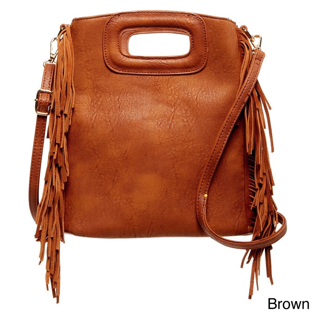 leather fringe crossbody bag