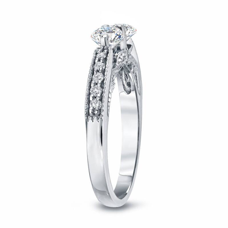 Auriya 14k Gold Vintage 3/4ct TDW 2-Stone Diamond Engagement Ring