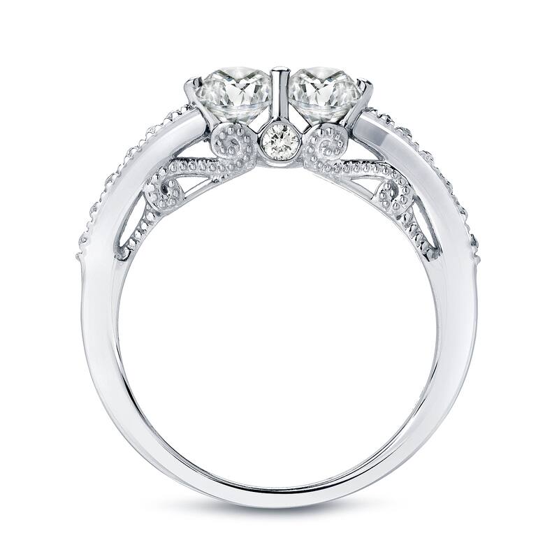 Auriya 14k Gold Vintage 3/4ct TDW 2-Stone Diamond Engagement Ring