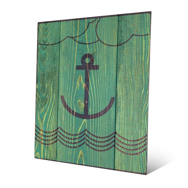 Anchored Green Metal Wall Art - Bed Bath & Beyond - 12917731