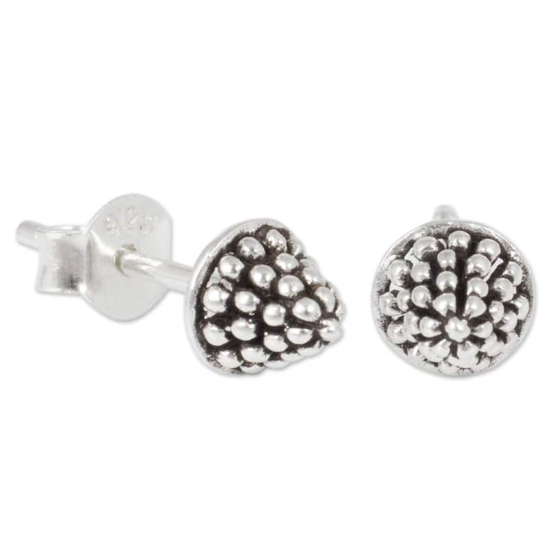 Handmade Sterling Silver Shining Berry Earrings (Thailand) - 0.2*0.2