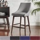 Sasha Espresso Barrel Back Counter Stools (Set of 2) iNSPIRE Q Modern - Thumbnail 0