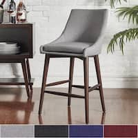 Sasha Espresso Barrel Back Counter Stools (Set of 2) iNSPIRE Q Modern
