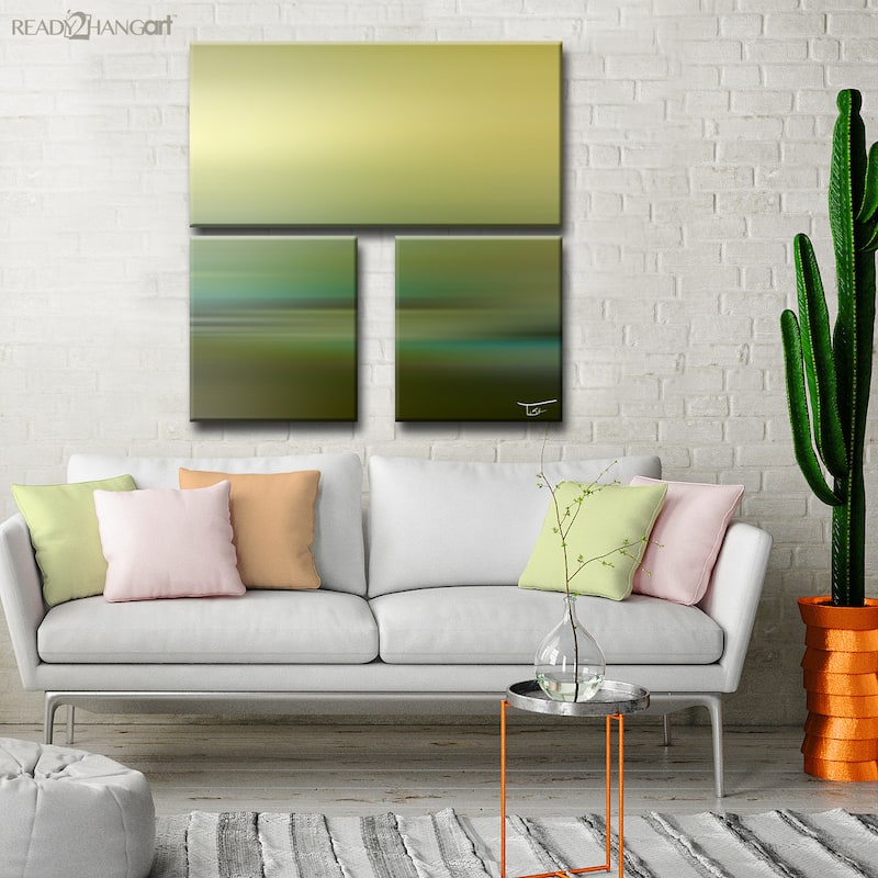 Blur Stripes LXVIII' 3-Piece Wrapped Canvas Wall Art Set
