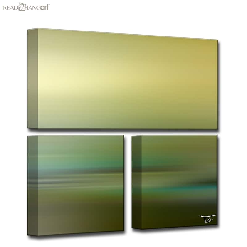 Blur Stripes LXVIII' 3-Piece Wrapped Canvas Wall Art Set