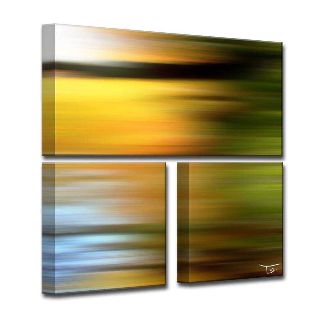 Blur Stripes LXVI' Abstract Wrapped Canvas Wall Art