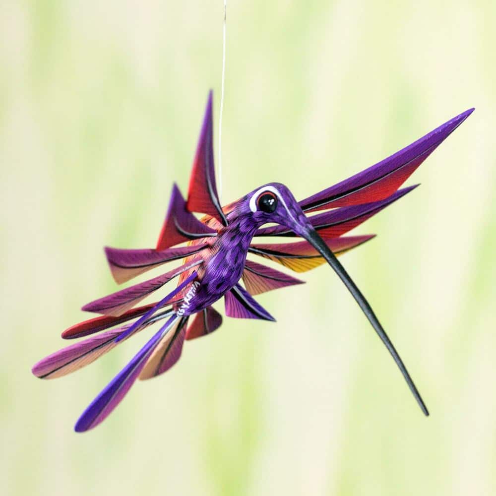 NOVICA Handmade Copal Wood 'Purple Hummingbird' Alebrije Sculpture (Mexico)