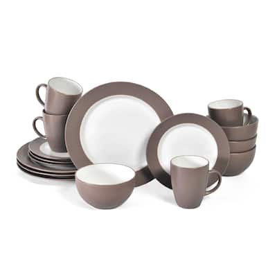 Pfaltzgraff Harmony Taupe 16-Piece Dinnerware Set, Service for 4