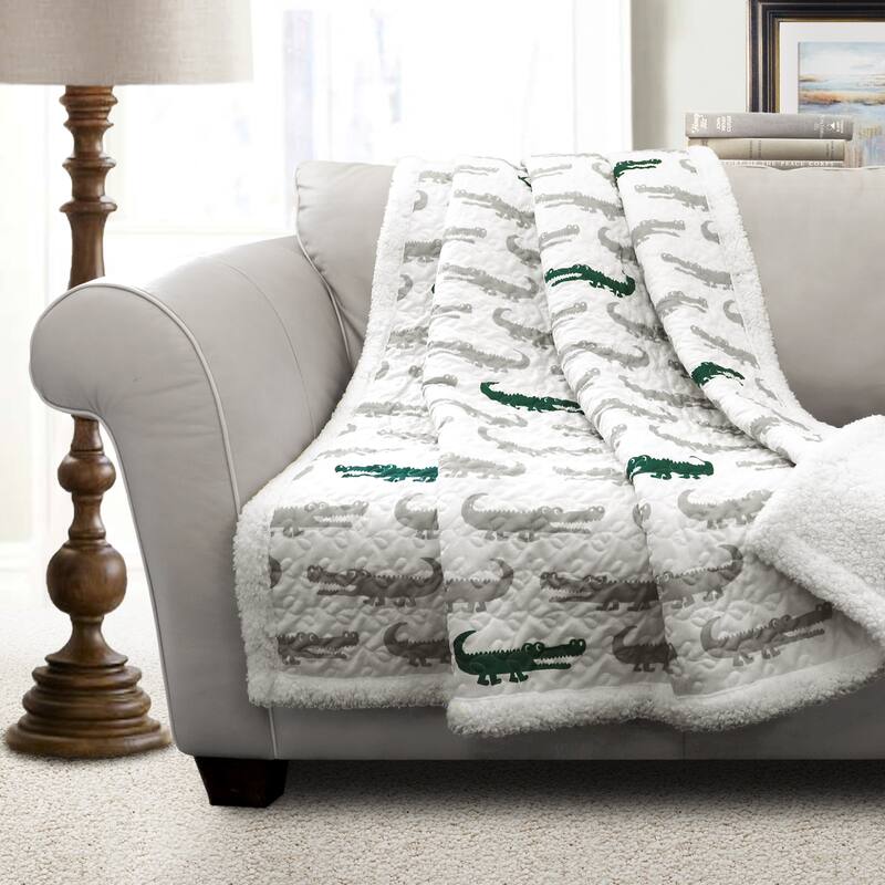 Lush Decor Alligator Sherpa Throw