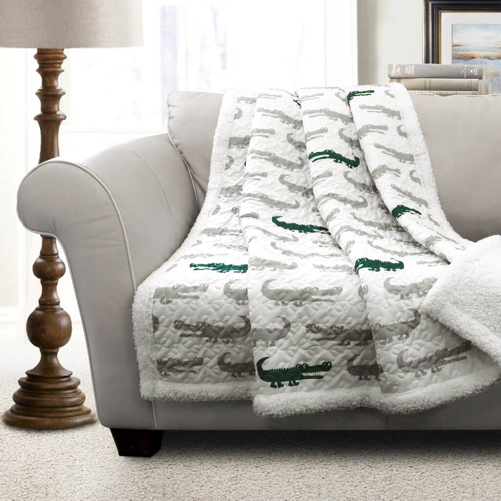 Lush Decor Alligator Sherpa Throw