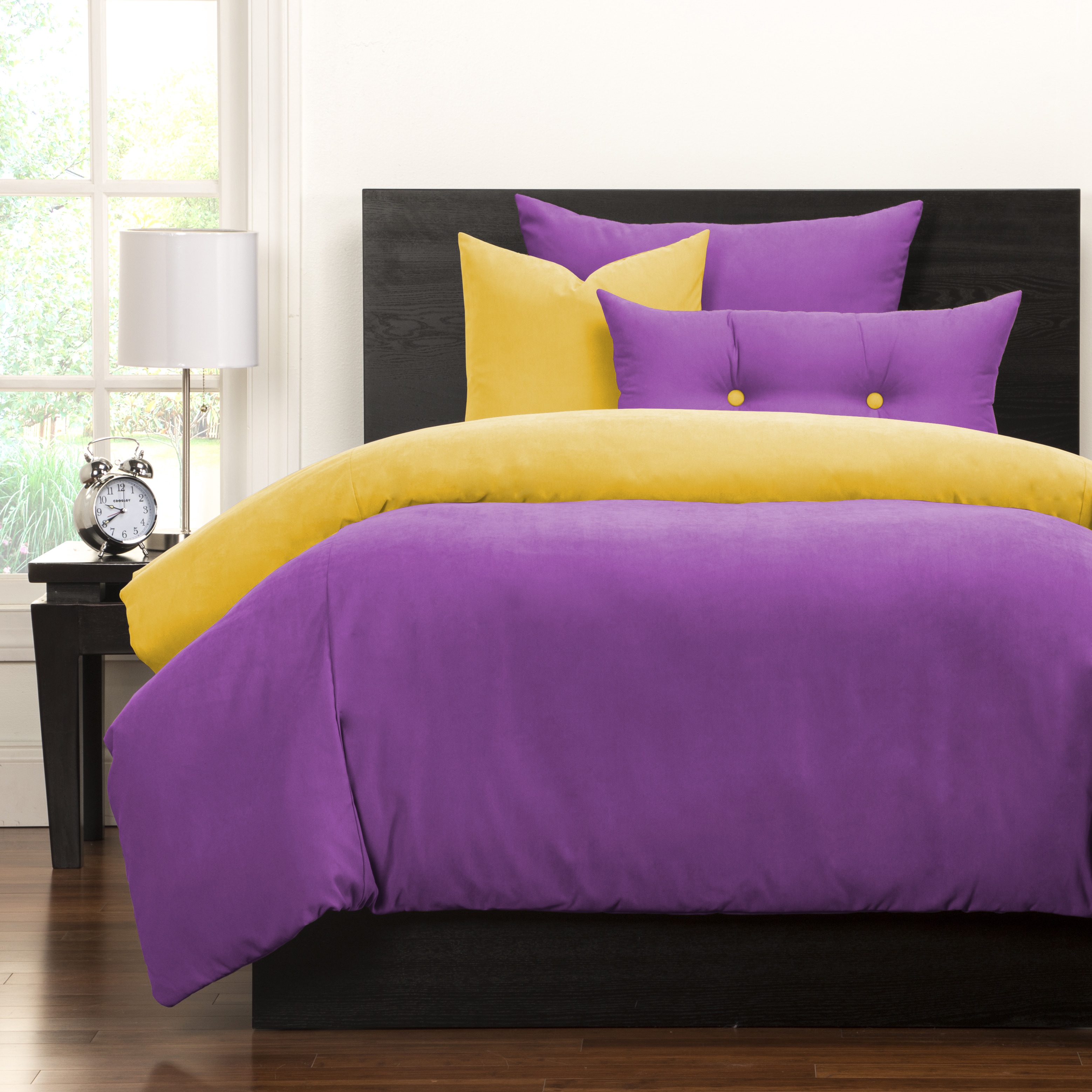 Shop Crayola Vivid Violet And Laser Lemon Reversible 6 Piece Duvet