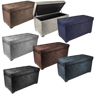 MJL Furniture Angela 8-button Tufted Obsession Storage Trunk Bench